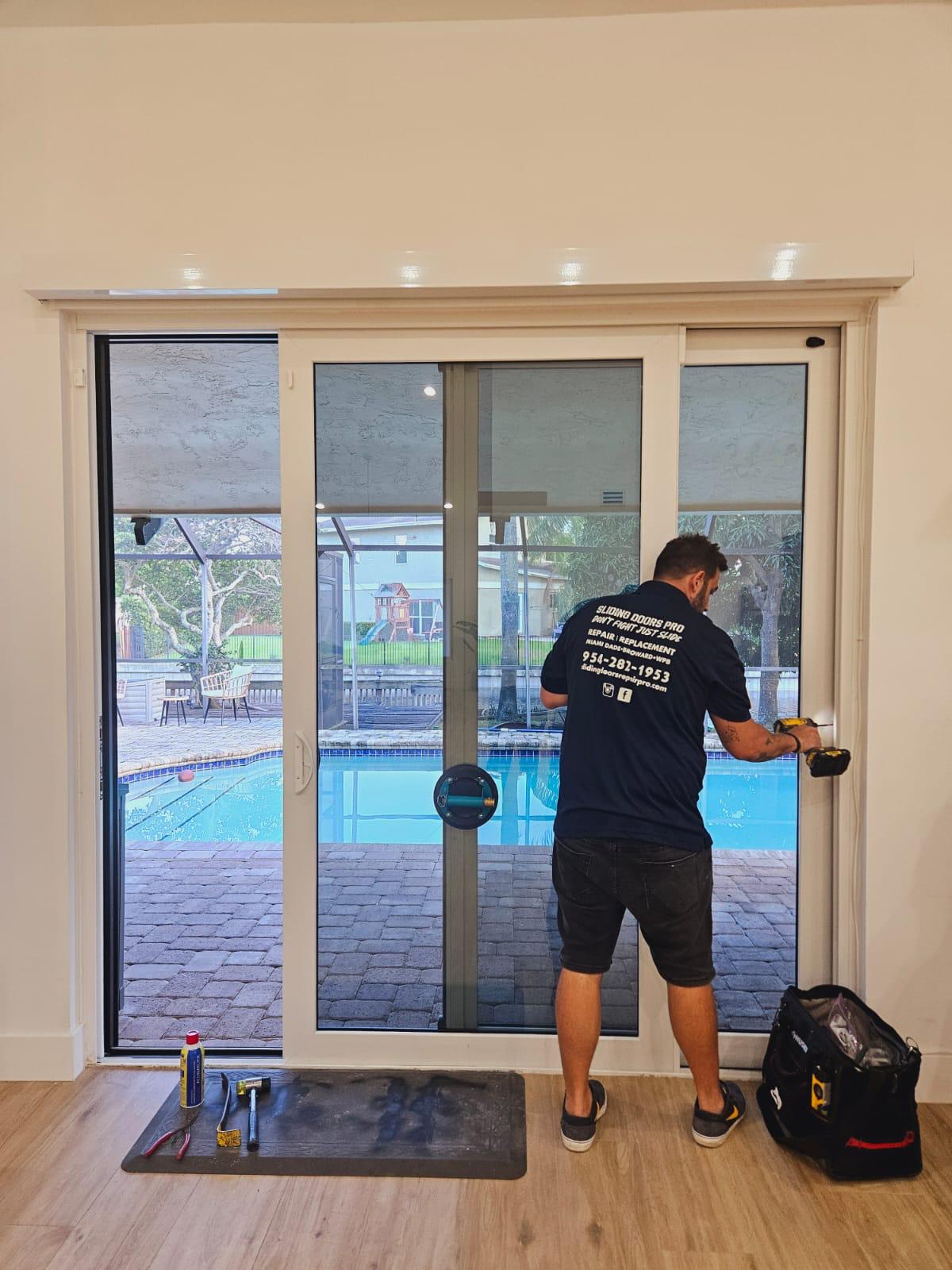 Why Sliding Doors Get Stuck in West Palm Beach Many homeowners in West Palm Beach experience sliding doors becoming heavy and difficult to open. The most common causes include: High humidity Salt air corrosion Sand buildup Worn rollers Damaged tracks Lack of maintenance Hurricane season damage Water intrusion Homes near the coast and Intracoastal areas often experience faster corrosion because of constant exposure to ocean air and moisture. Routine maintenance and roller replacement can significantly extend the lifespan of your sliding glass doors.